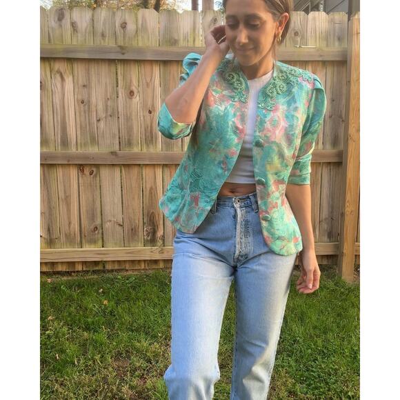 Reworked Vintage Beaded Brocade Jacket — One of a Kind - Picture 4 of 13